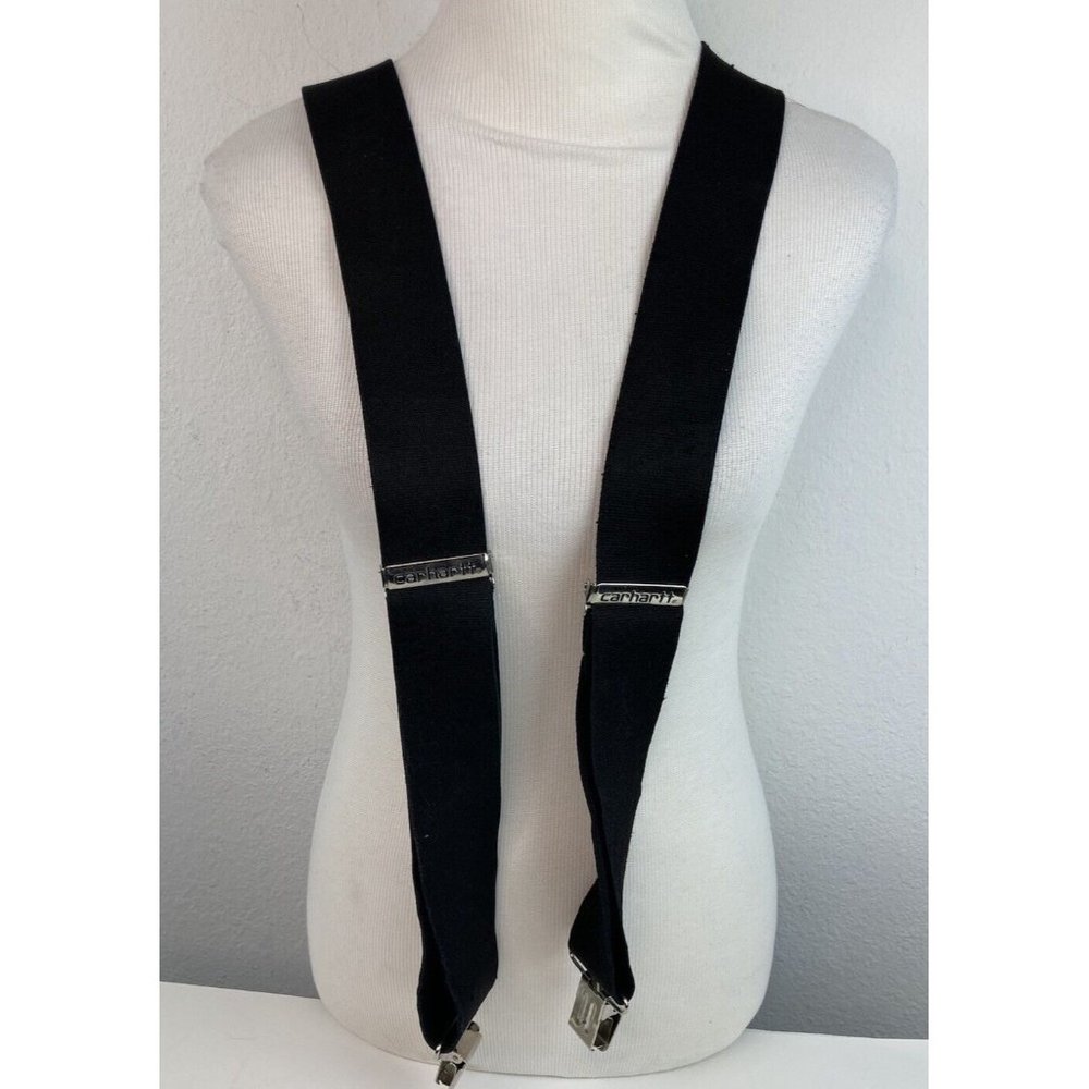 *Carhartt Mens Black Clip Suspenders Utility Workwear Heavy Duty 2" Wide